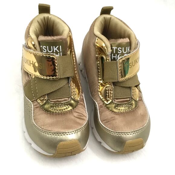 Tsukihoshi Shoes Toddler, GOLD HONEY, SIZE 7.5, HIGH TOP strap close - Picture 2 of 9